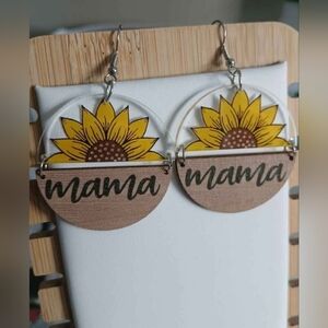 New Mama Sunflower Earrings Jewelry Womens Accessories Mother Mom